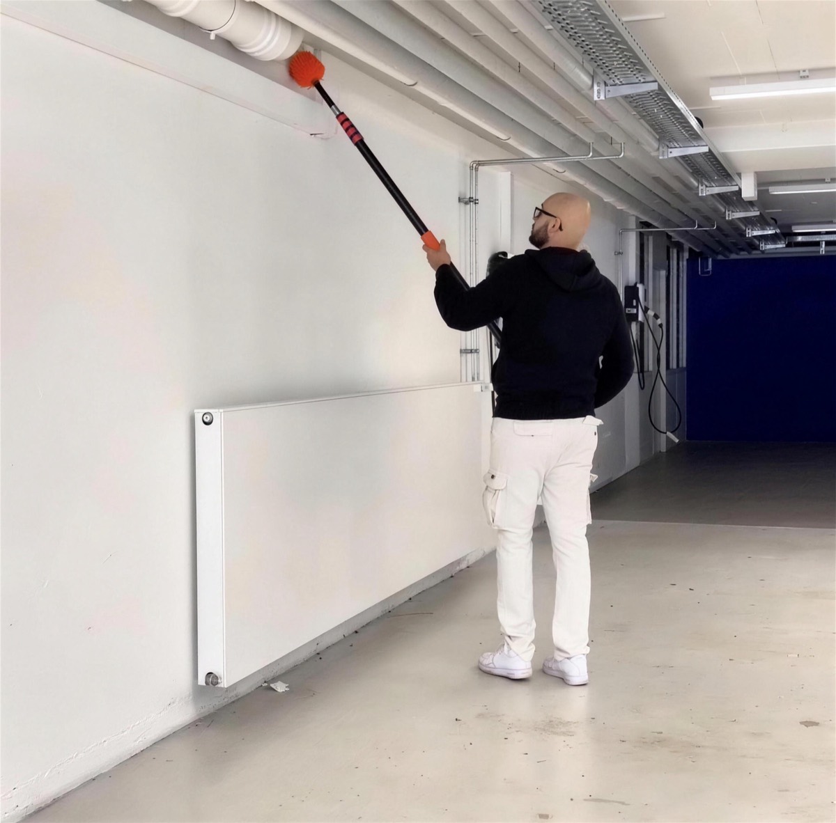Tugay Balbay bei einer gründlichen Höhenreinigung